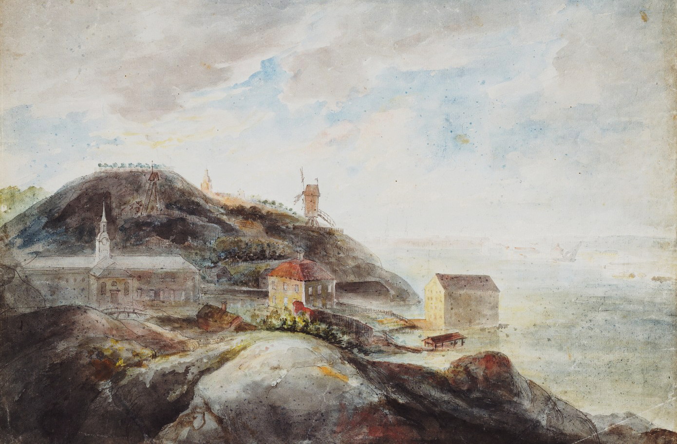 Danvikens Hospital Historisk teknik av Danvikens hospital med Fåfängan i bakgrunden